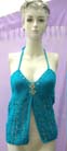 Sea shell flowers on embroidery crochet V-neck halter top  from wholesale ladies tropical fashion distribution catalog
