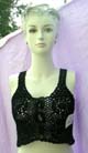 Indonesia direct summer fashion factory imports quality Beach active wear half tank top in black knit art