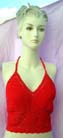 Club wear wholesale shopping supplier exports designer crochet, beach halter top in sexy red 