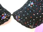 Beach swimwear gallery supplied by online distribution company, Black tight knit fashion bikini with beaded design and clear sequin decor