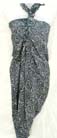 Tropical art wear supply factory imports sexy Paisley styled pattern on grey-black colored summer sarong