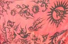 Tribal art design in dolphin motif on  swim wear sarong, beach clothing international import company
