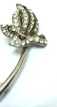 Jewelry store wholesale -- Fashion body jewelry with multi mini cz on the flower                  
