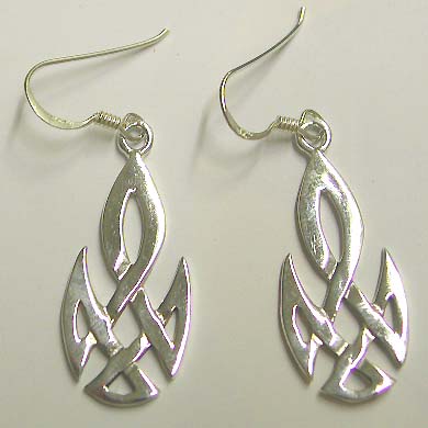 Online sterling silver ear ring wholesale - Custom sterling silver fish hook earring with tara twist cheiftain's sign                                         