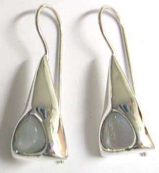 Shopping online fashion sivler jewelry -- 925.steling silver earring motif hat with white germ stone 