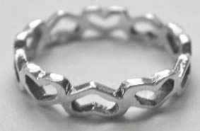 Unique jewelry wholesale supply - 925. sterling silver ring with multi heart shape around              