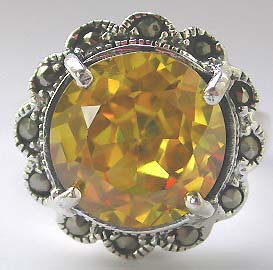 High fashion jewelry ring supplier - Fashion style ring with multi cz around pink germ stone                      