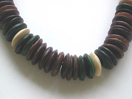 Bali necklace online wholesaler supply fashion Bali jewelry with multi brown and white flat bead design  