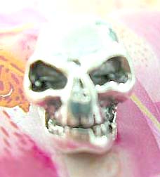 Mini skull design Thailand made solid sterling silver charm pendant
                       