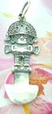 Hat-on man on stand figure design Thailand made solid sterling silver charm pendant