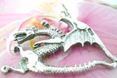 Cut-out flying dragon design Thailand made solid sterling silver charm pendant