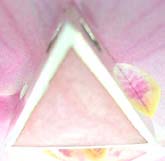 Triangular pink color seashell inlay Thailand made solid sterling silver charm pendant