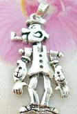 Thailand made solid sterling silver charm pendant in gentleman figure design with head, arms and legs movable