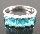 Mordern fashion jewelry design in fine cutting cz engagement ring with aqua diamond cz stones
