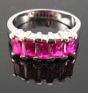Seasonal jewelry cubic zirconia friendship ring shopping supplier with ruby diamond cz ring in fine rhodium plated