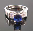 High quality sapphire-blue cubic zirconia jewelry wholesaler distribute blue diamond cz engagement ring for love