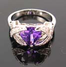 Collection of bridal diamond cz ring online supplier wholesale purple cz ring paired with multi clear cz stones
