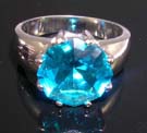 Online shopping colored cubic zirconia jewelry ring in bold band with aqua diamond cz lie in center