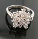 Perfect love diamond cz engagement ring wholesaler in flower shape design with multi clear cz embedded 