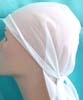 pure white wrinkle free polyester fashion durag with long tie, ultra strecth, breathable, comes in own clear package ready for display, one size fits all