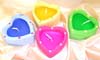 dotted pattern assorted color fashion heart love candle set, 4 pieces per set
