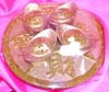Golden oriental "the wealth plate' style fashion candle set