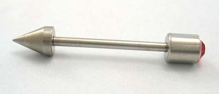 Shop steel body piercing jewelry gift wholesale supplier in straight surgical steel tongue barbell with red Cz     
