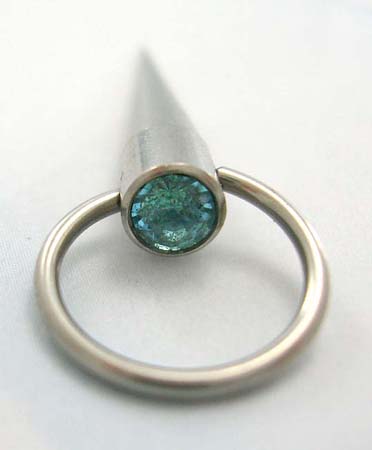 Custom barbell body jewelry wholesale supply surgical steel belly botton jewelry with blue Cz     