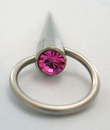 Online body piercing jewelry at wholesale price supply straight belly button jewelry with pink Cz in surgical steel      