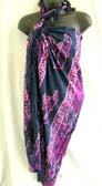 Online supplier distributes quality dolphin motif balinese summer wrap in purple and pink color 