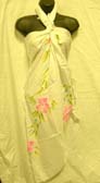 Trendy summer wear wholesale shopping catalog supplies Ladies classy pink flower print  on white balinese wrap