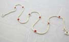 Silver anklet jewelry shop online supplier wholesale in sterling silver anklet with multi mini red Cz