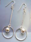 Supply high quality jewelry wholesaler in dangling circle with bead sterling silver earrings