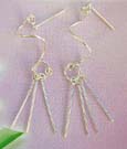 Jewelry gift set fashion design online purchase - sterling silver dangling earrings with curvy and stings design