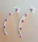 Sterling silver threader shopping online supply purple Cz threader earrings 