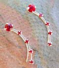Silver thread display wholesale supplier red rounded Cz sterling silver ear threads