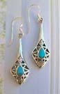Quality design turquoise wholesale in sterling silver reconstructed turquoise earrings