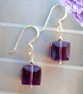 Wholesale supplier fashion crystal jewelry supply cubic purple crystal sterling silver earrings