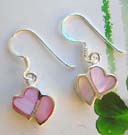 Love romantice pearl jewelry for her wholesale distributor of sterling silver pink mother-of-pearl earrings in heart design