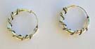 925 stamped silver Bali jewelry supply distributor line pattern decor loop design earrings