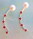 Fine Cz jewelry on line wholesaleer, red Cz sterling silver ear strings 