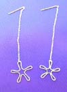 Wholesale jewelry store on line - sterling silver earrings with long chain holding cut-out flower design