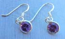 Trendy silver jewelry fashion US wholesale in sterling silver earrings with purple Cz 
