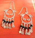Custume jewelry wholesale distributor supply black beads silver Chandelier hoop