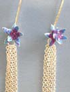 Wholesale enamel fashion jewelry desing supply blue flower enamel sterling silver earrings