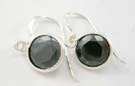 Wholesale fashion gemstone jewelry distributor of black onyx rounded stone silver earrings
