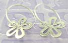 Fashion jewelry gift on line shopping in cut-out flower sterling silver earring loop 