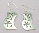 Designer wholesale fashion jewelry of cut-out sterling silver earring in wave design 
