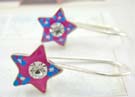 Teens fashion enamel jewelry set wholesaler sterling silver earrings with clear cz in star design 