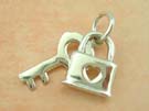 Charm & pendant fashion costume jewelry wholesaler in sterling silver lock and key design